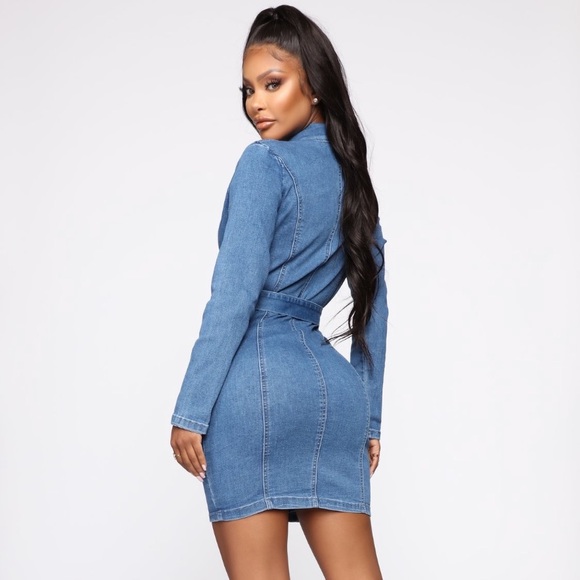 Fashion Nova Cash That Money Blazer Denim Dress - Picture 2 of 8
